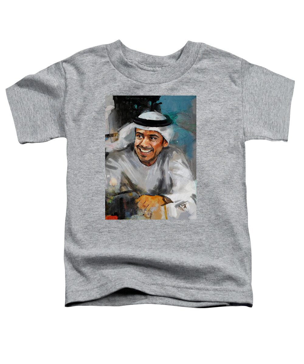 Sheikh Sultan Bin Tahnoon Al Nahyan Toddler T-Shirt featuring the painting Portrait of Sheikh Sultan bin Tahnoon Al Nahyan by Maryam Mughal