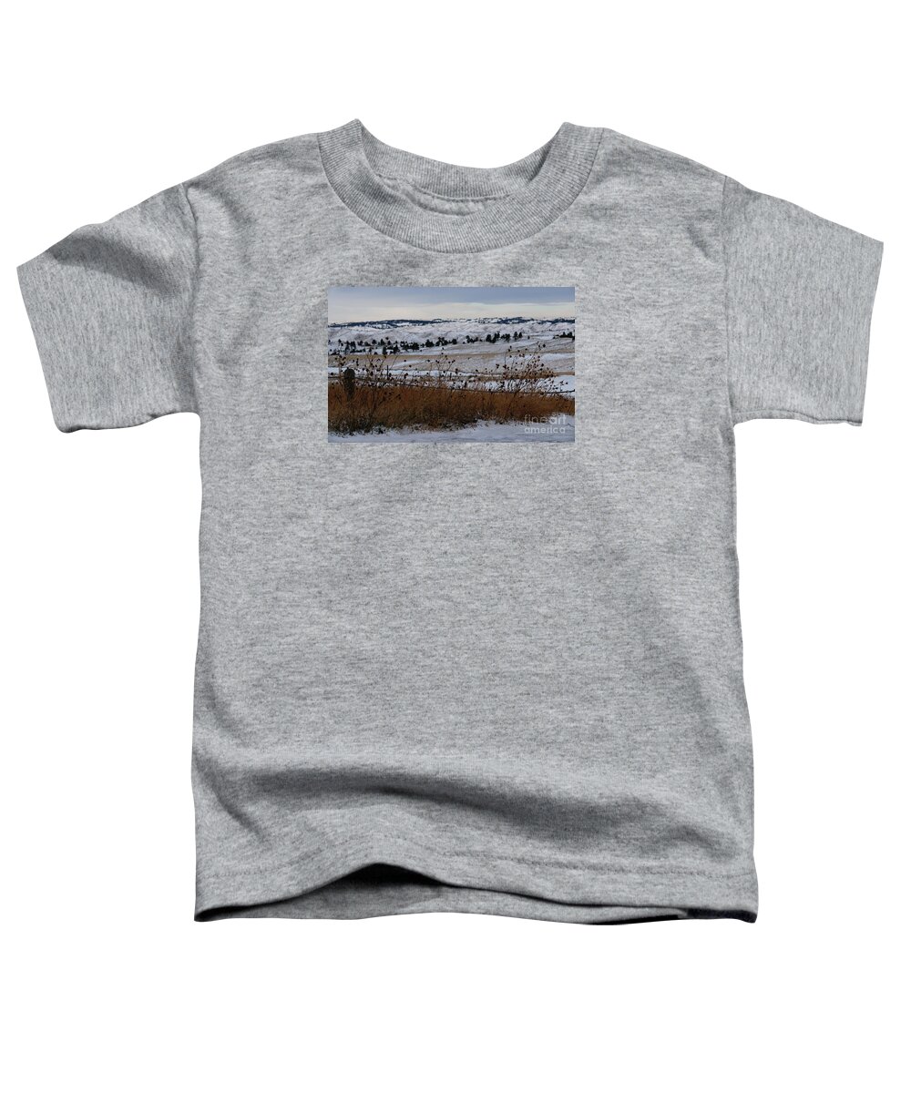 Snow Toddler T-Shirt featuring the photograph Prairie Snow by Linda Shafer