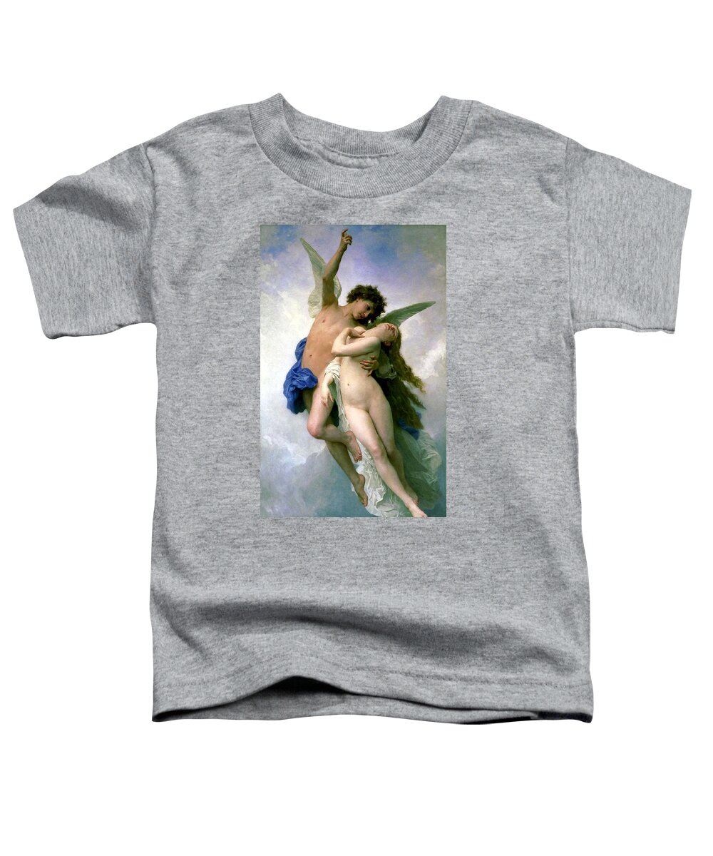 William Adolphe Bourguereau Toddler T-Shirt featuring the painting Psyche et LAmour by William Adolphe Bouguereau