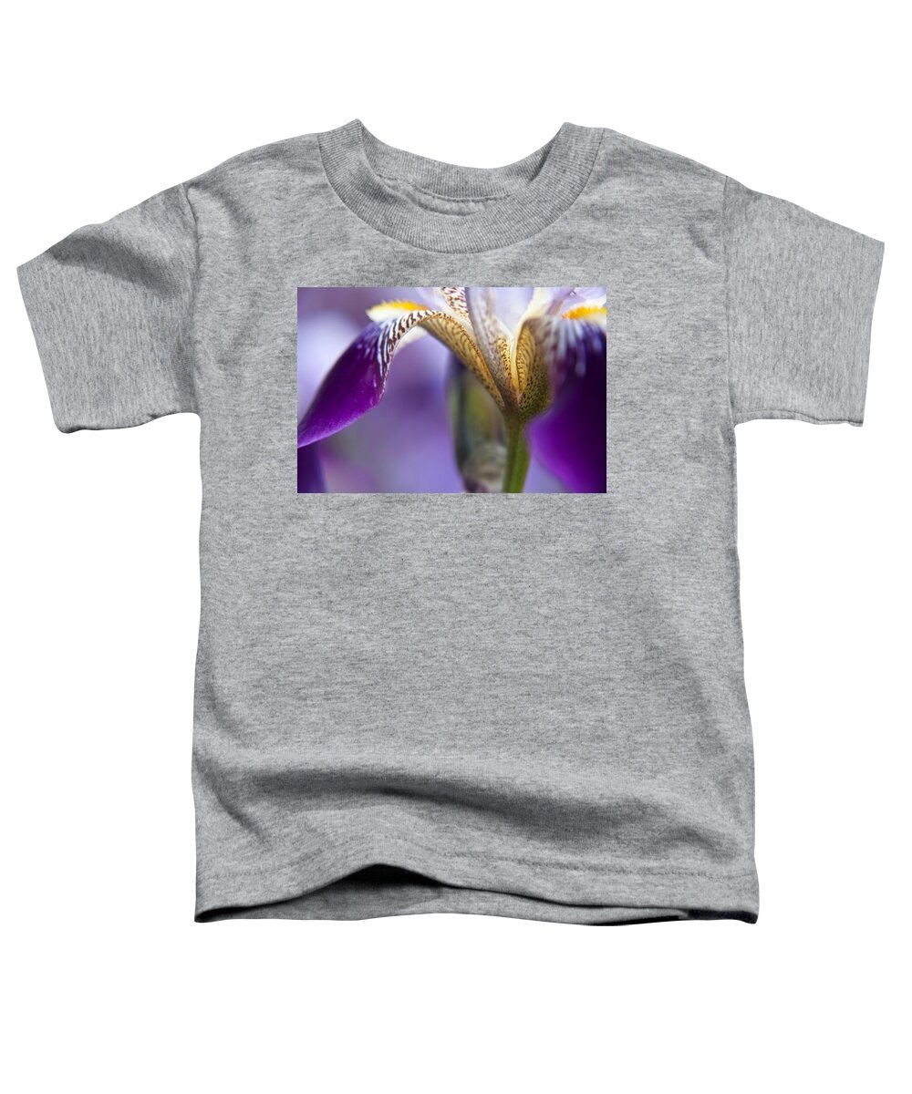 Floral Toddler T-Shirt featuring the photograph Purple Iris 1 by Theresa Tahara