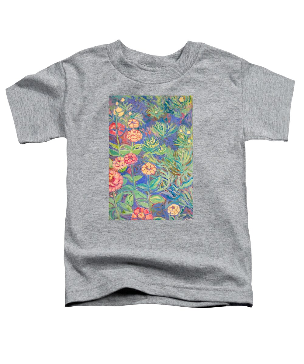 Flowers Toddler T-Shirt featuring the painting Radford Library Butterfly Garden by Kendall Kessler