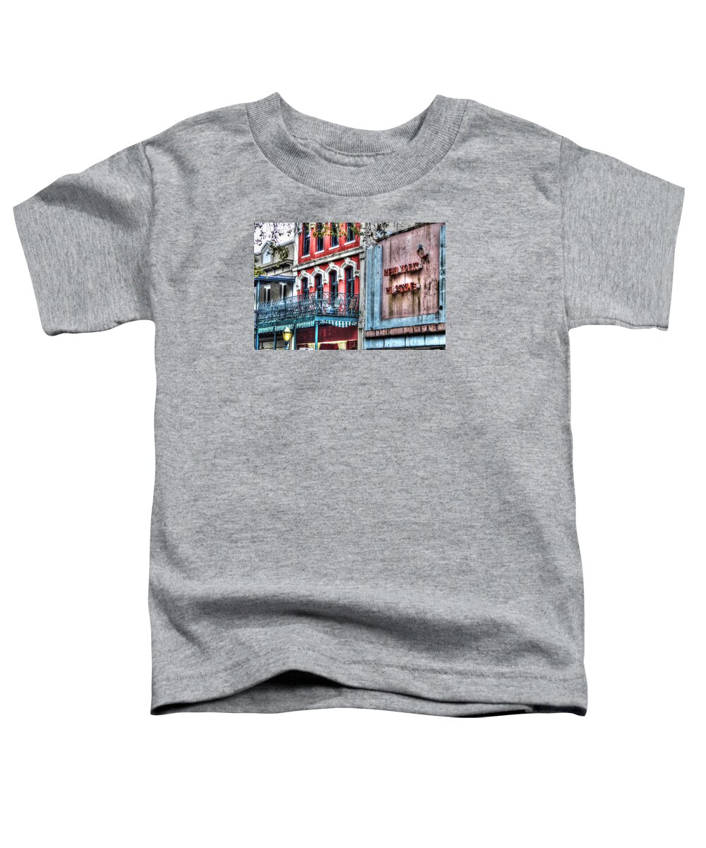 Mobile Toddler T-Shirt featuring the digital art Railing and New York Hi Style by Michael Thomas