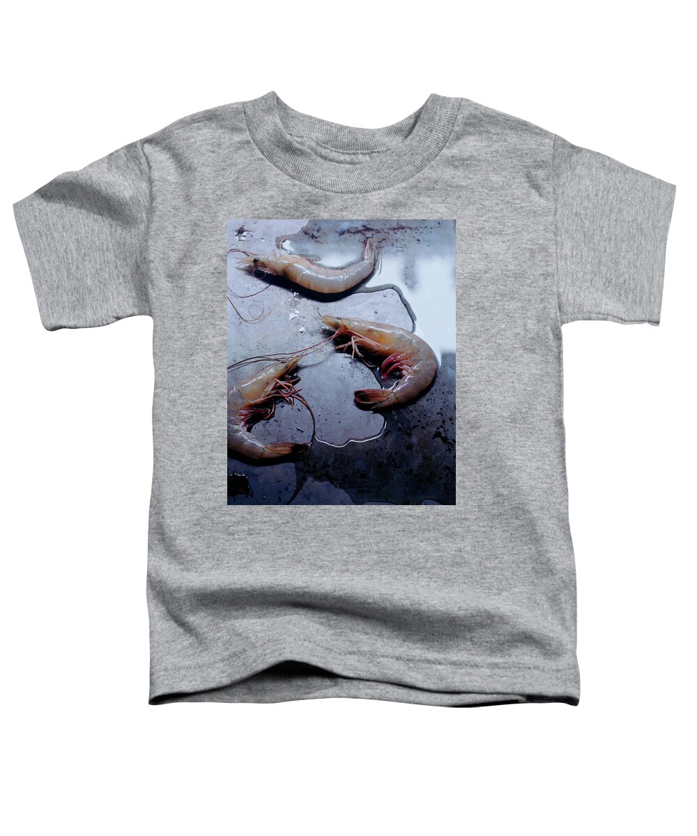 Cooking Toddler T-Shirt featuring the photograph Raw Shrimp by Romulo Yanes