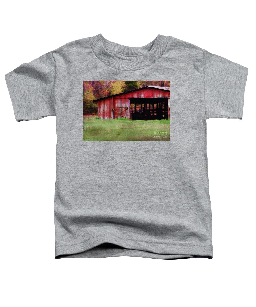 Barn Toddler T-Shirt featuring the photograph Red Barn by Judi Bagwell