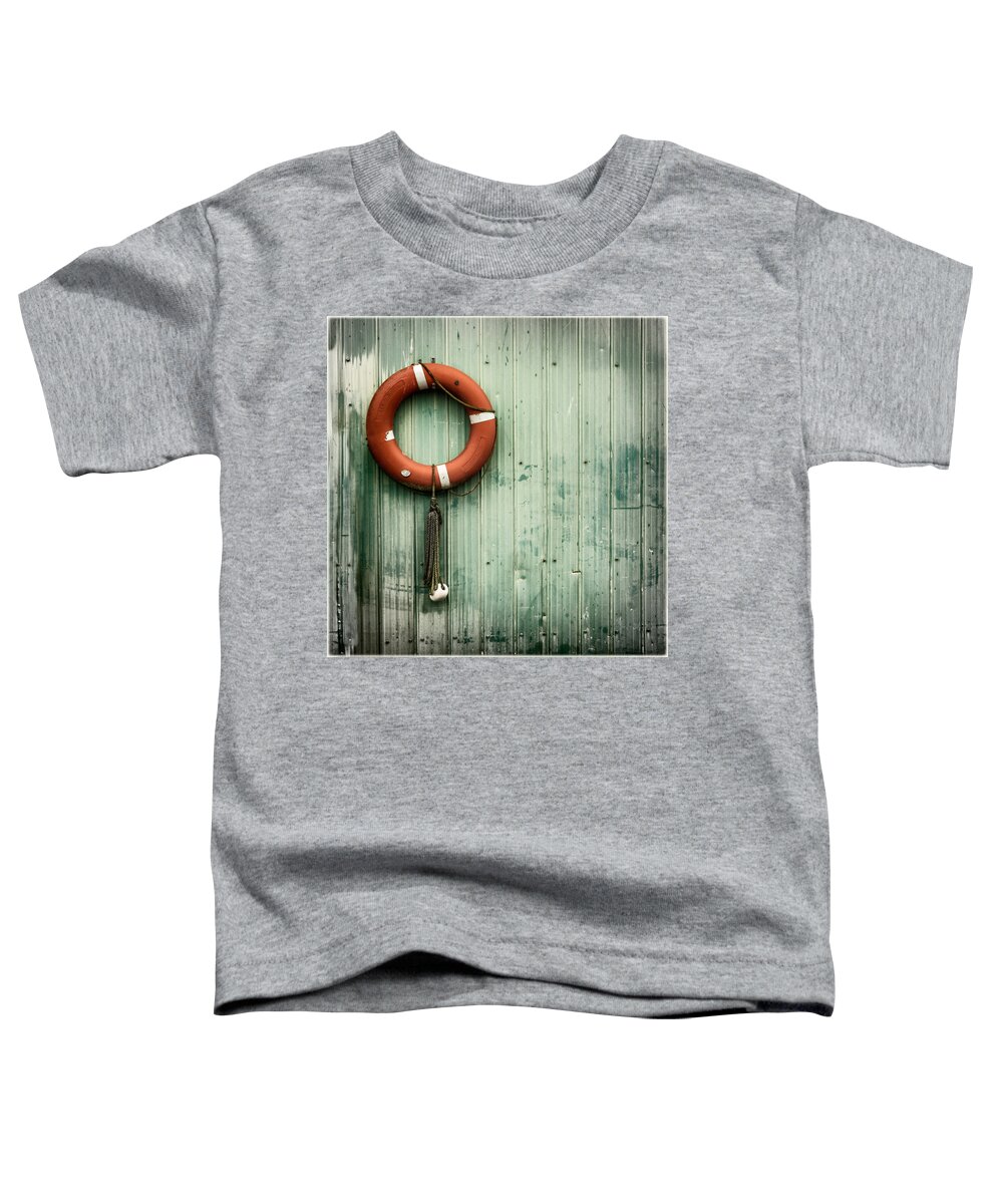 Britannia Shipyard Vancouver Toddler T-Shirt featuring the photograph Red Life Saver Rescue Floatation by Peter V Quenter
