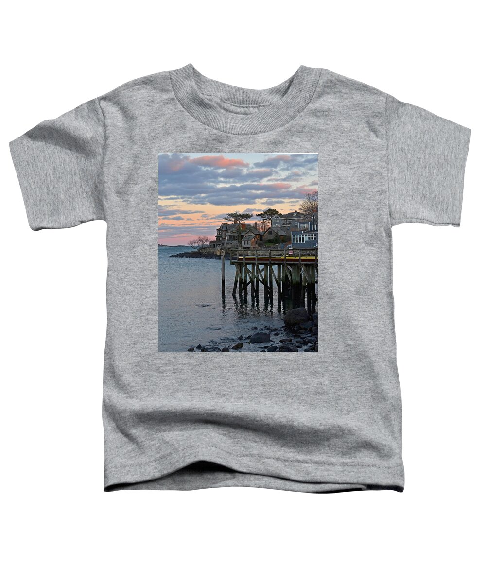 Marblehead Toddler T-Shirt featuring the photograph Red sky over Marblehead by Toby McGuire