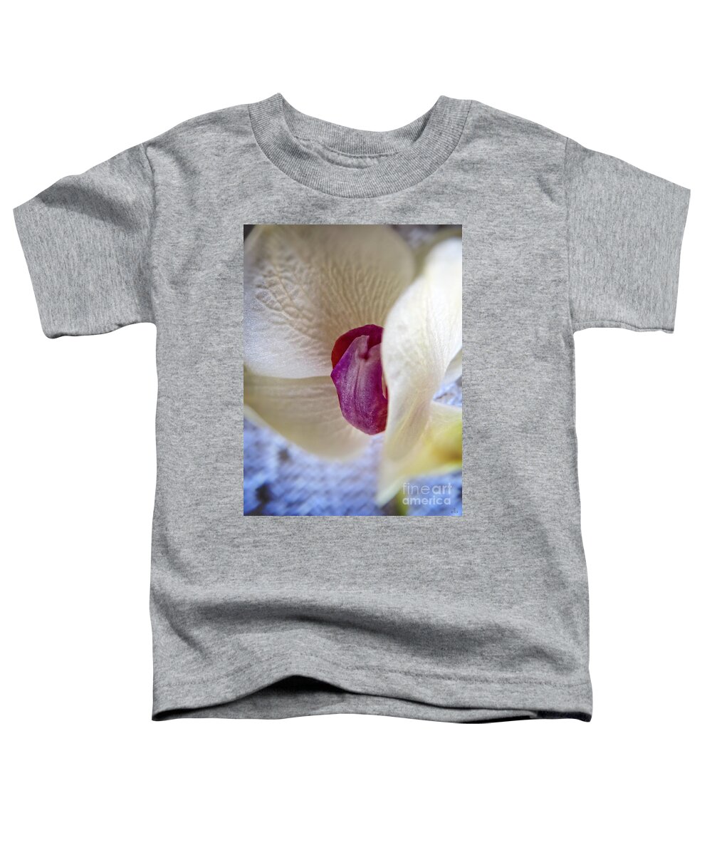 Orchid Toddler T-Shirt featuring the photograph Revealing the Heart of an Orchid by Ella Kaye Dickey