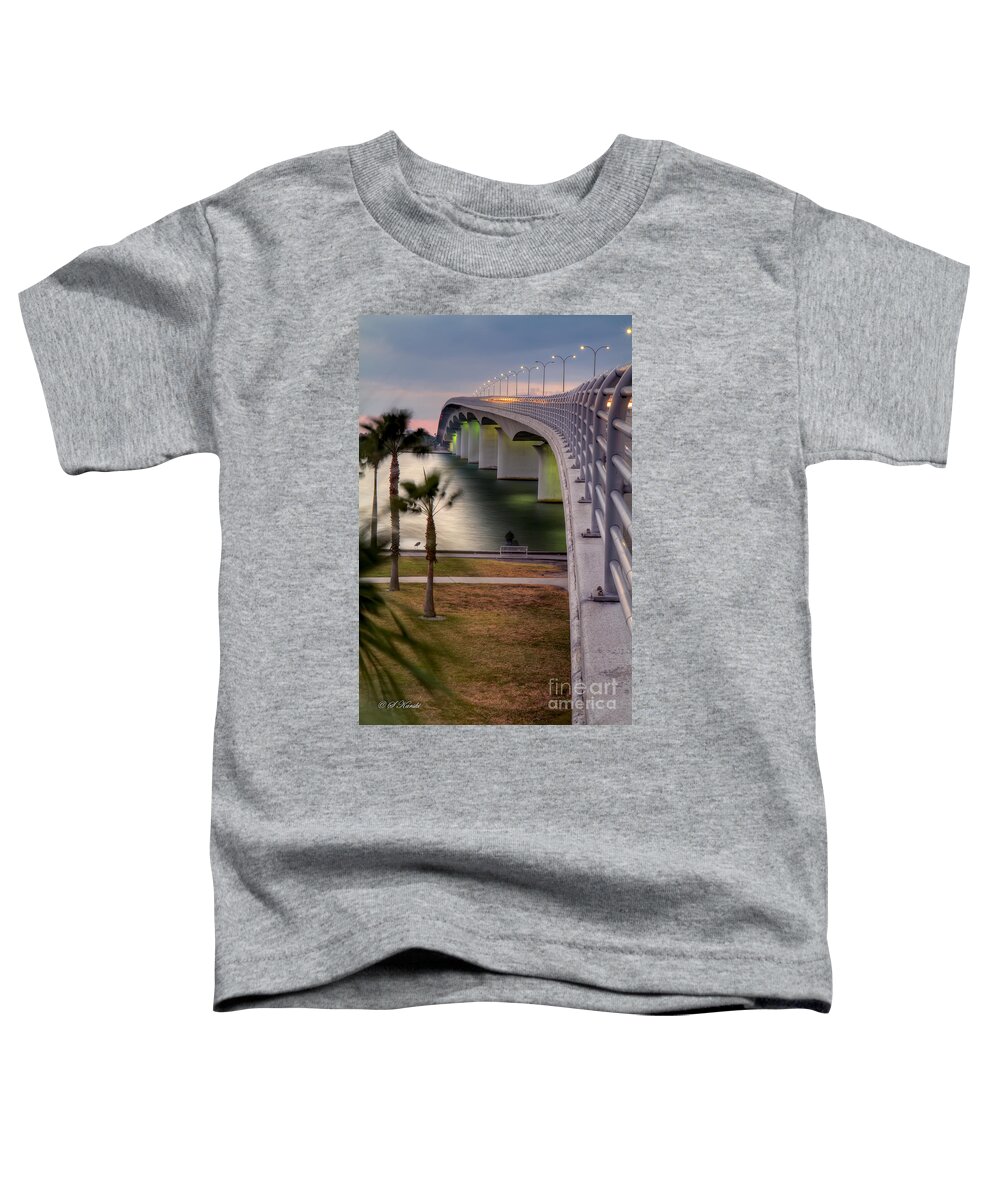 Fl Toddler T-Shirt featuring the photograph Ringling Causeway Bridge Overlook by Sue Karski