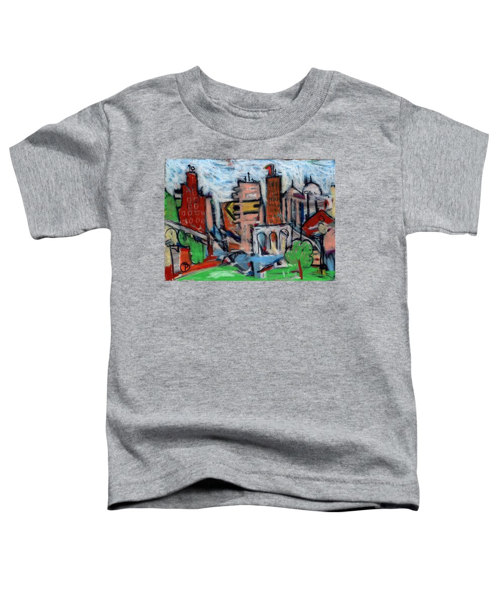 Painting Toddler T-Shirt featuring the painting River City I by Todd Peterson