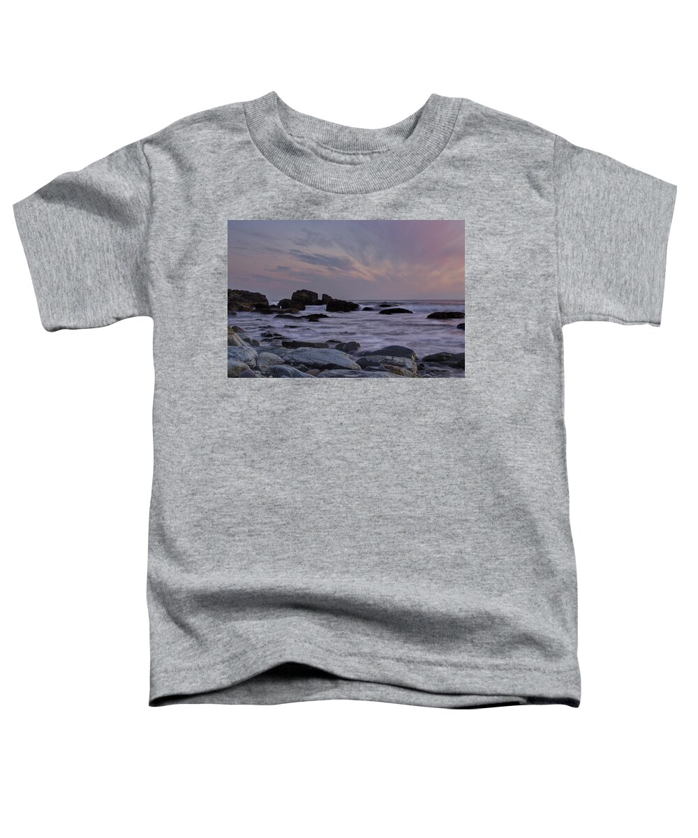 Andrew Pacheco Toddler T-Shirt featuring the photograph Rocky Shore of Sachuest by Andrew Pacheco