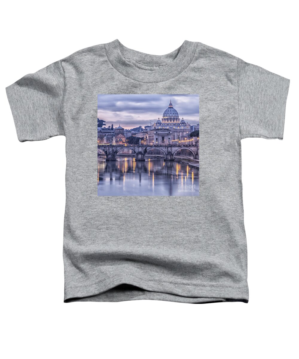 Rome Toddler T-Shirt featuring the photograph Rome and the river tiber at dusk by Sophie McAulay