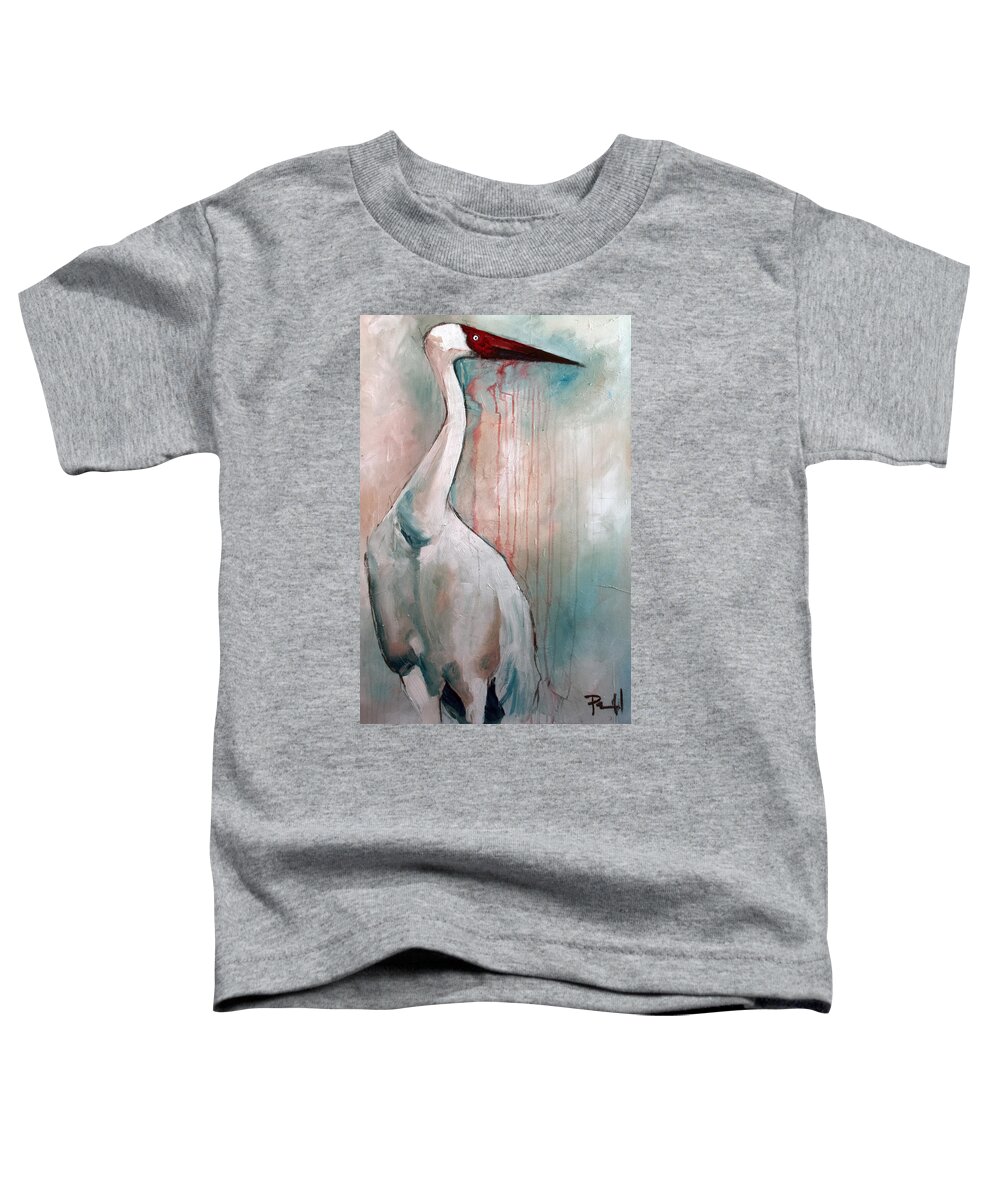 Crane Toddler T-Shirt featuring the painting Russian Crane by Sean Parnell