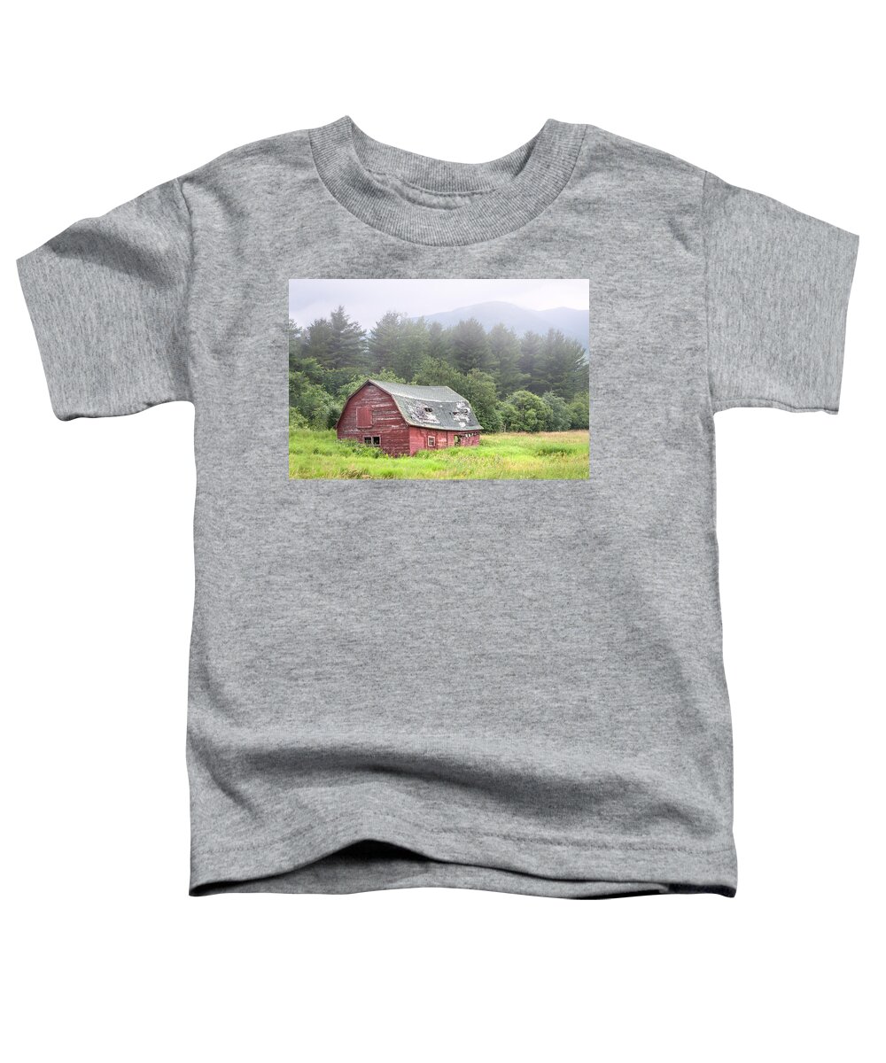 Landscape Toddler T-Shirt featuring the photograph Rustic Landscape - Red Barn - Old barn and Mountains by Gary Heller