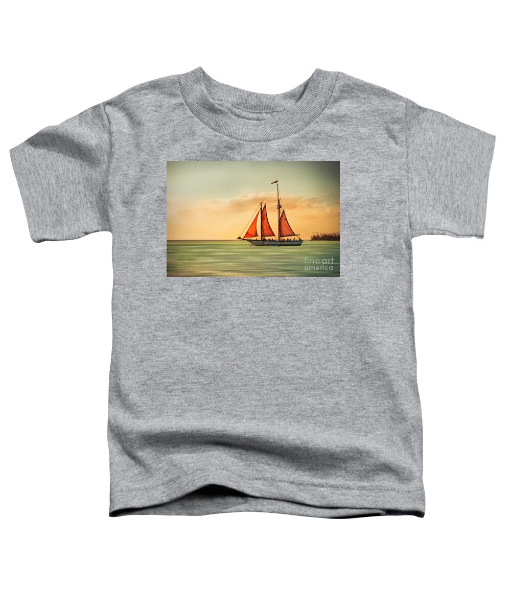 Sailing Toddler T-Shirt featuring the photograph Sailing Into The Sun by Hannes Cmarits