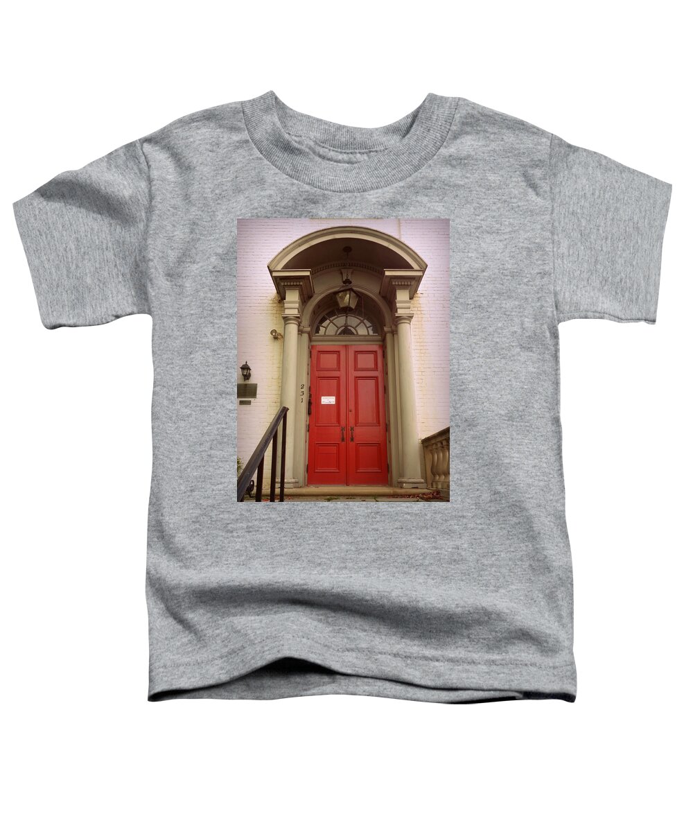 Skompski Toddler T-Shirt featuring the photograph Salem Church Door by Joseph Skompski