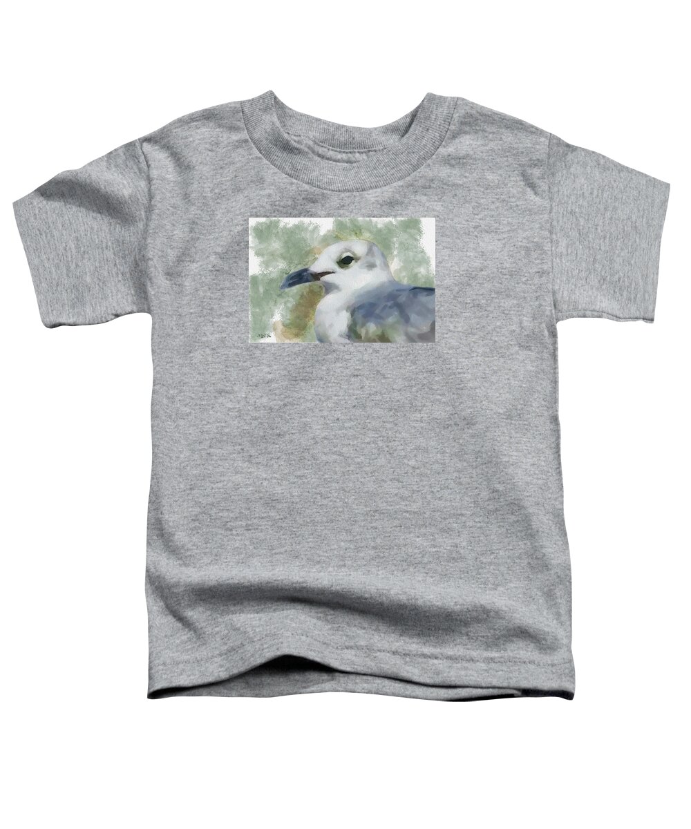 Seagull Toddler T-Shirt featuring the painting Seagull Closeup by Greg Collins
