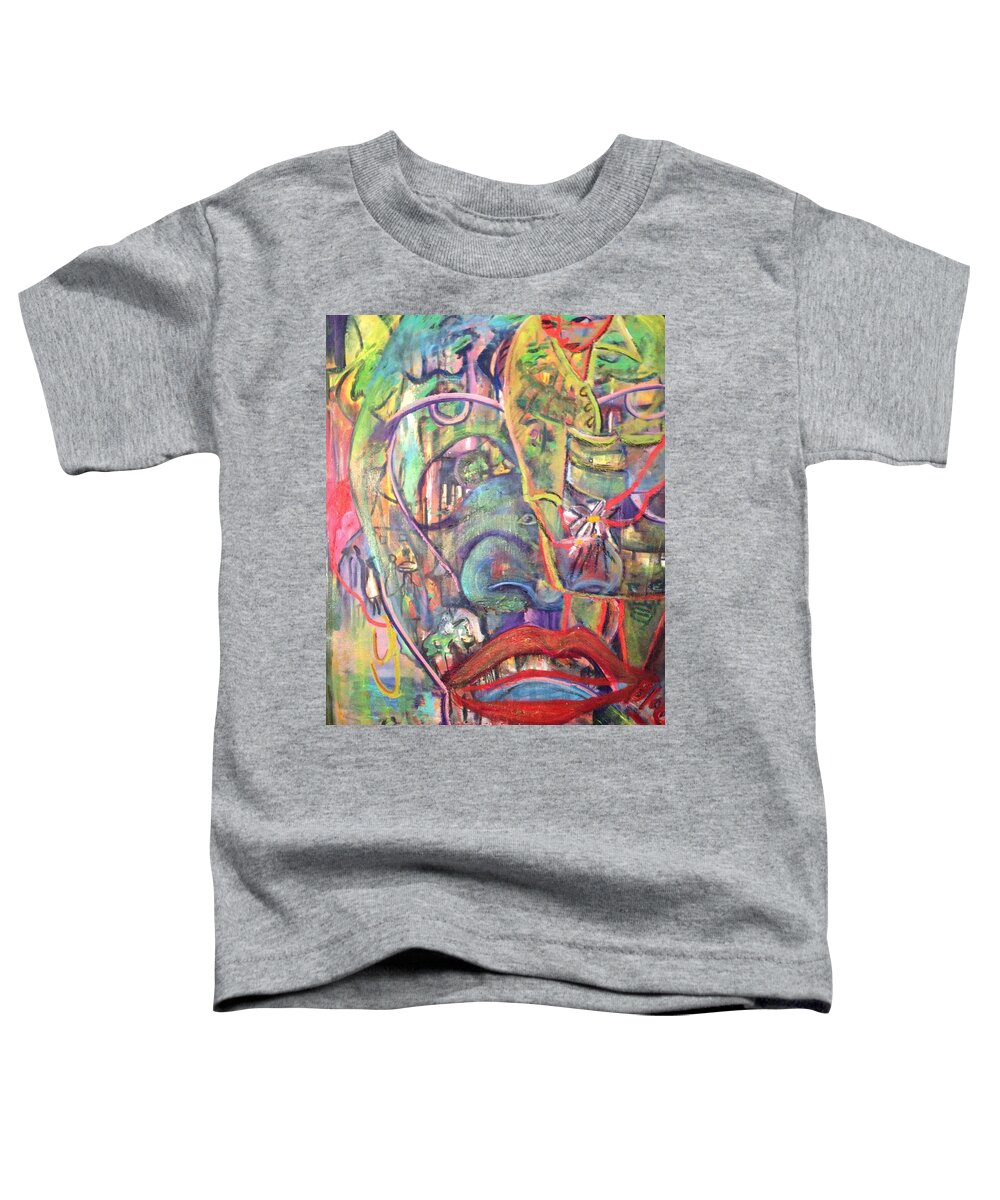 Village Toddler T-Shirt featuring the painting Secreats by Peggy Blood
