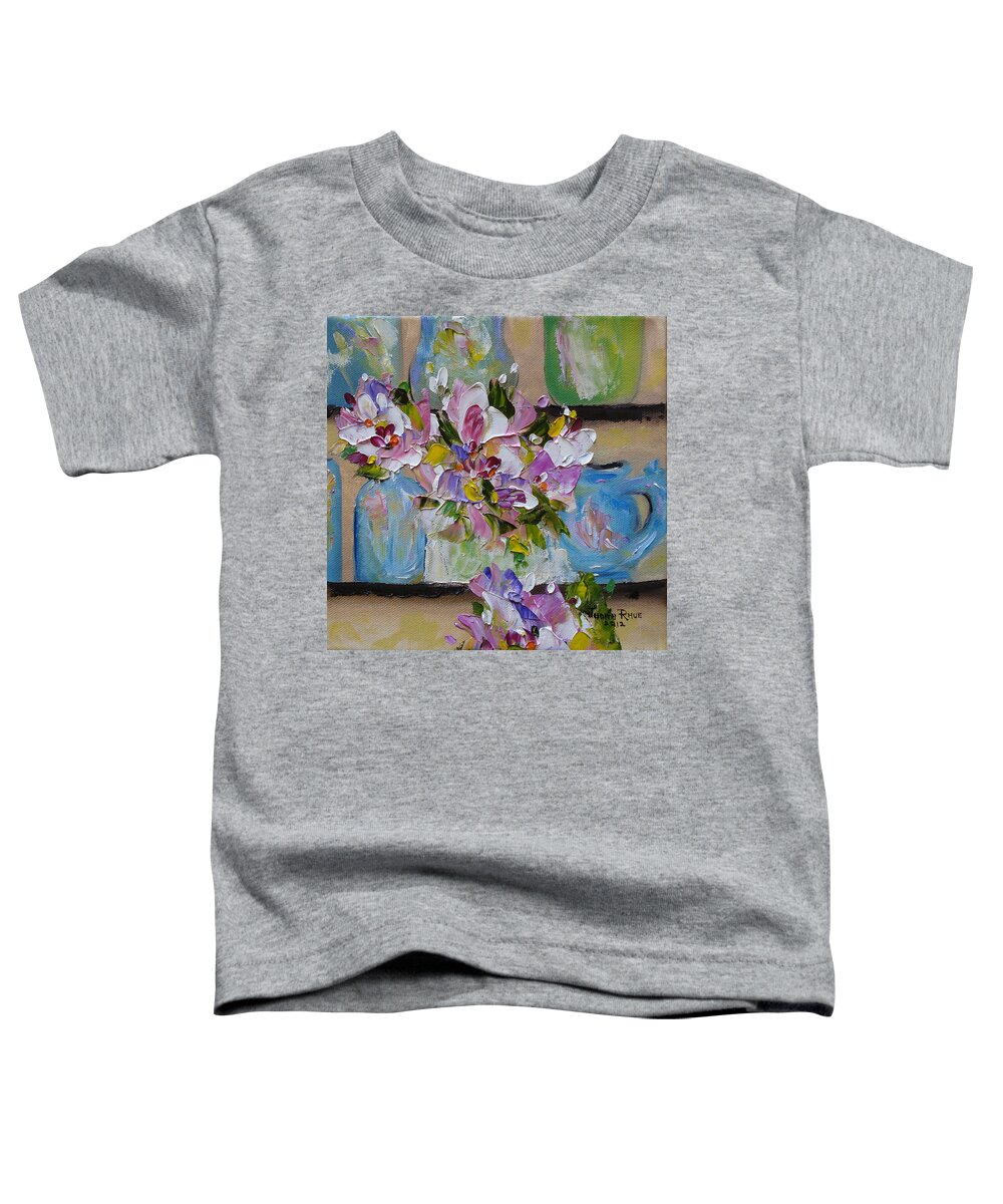 Flowers Toddler T-Shirt featuring the painting Shelf Life by Judith Rhue