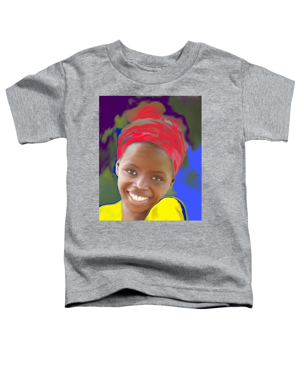 Girl Toddler T-Shirt featuring the painting Smile by Kume Bryant