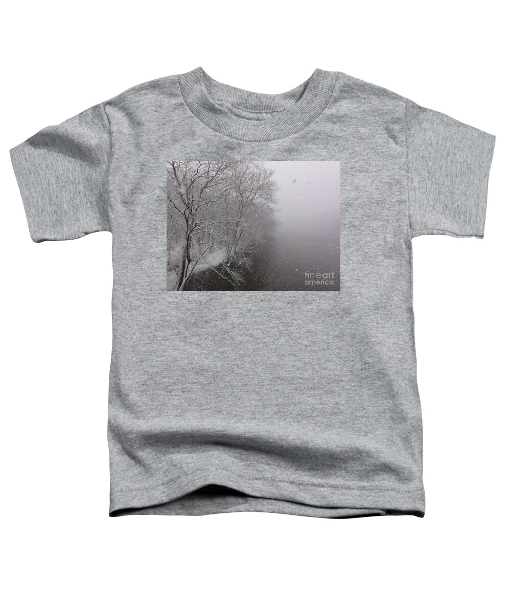 Bridge Toddler T-Shirt featuring the photograph Snow at Bulls Island - 12 by Christopher Plummer