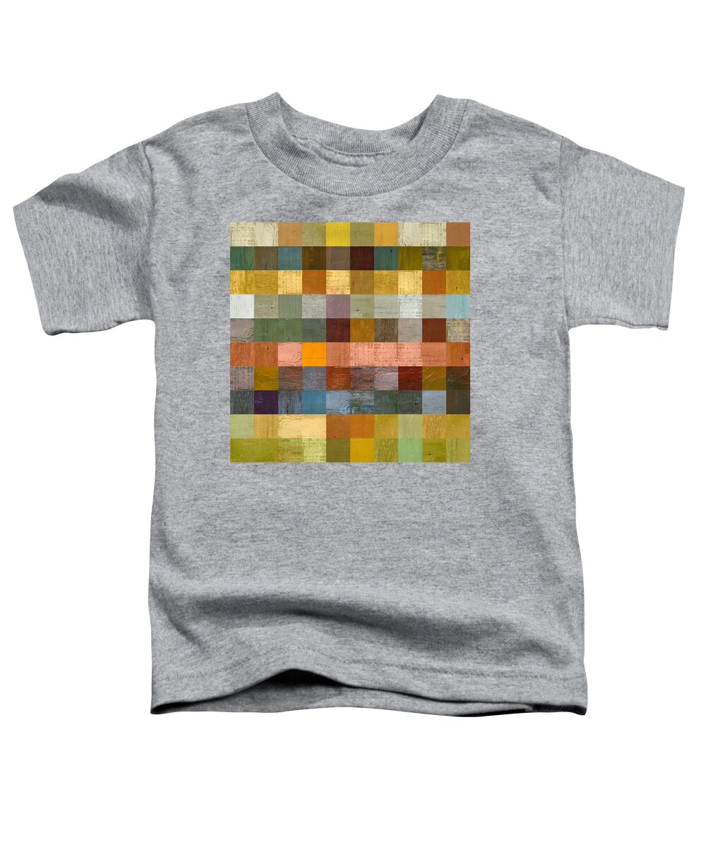Abstract Toddler T-Shirt featuring the painting Soft Palette Rustic Wood Series lV by Michelle Calkins