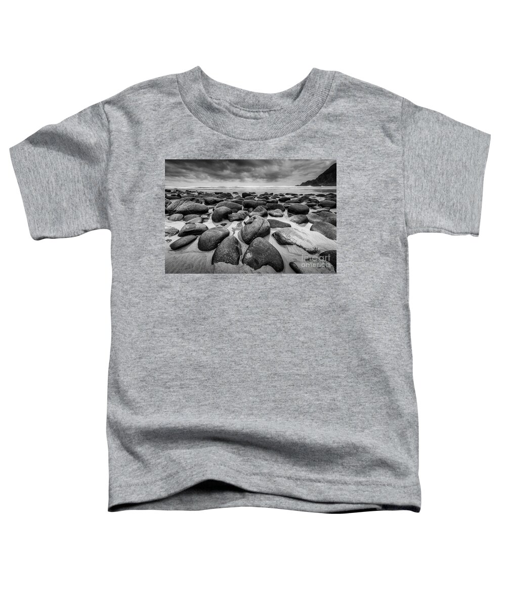 Campelo Toddler T-Shirt featuring the photograph Solitude Campelo Beach Galicia Spain by Pablo Avanzini