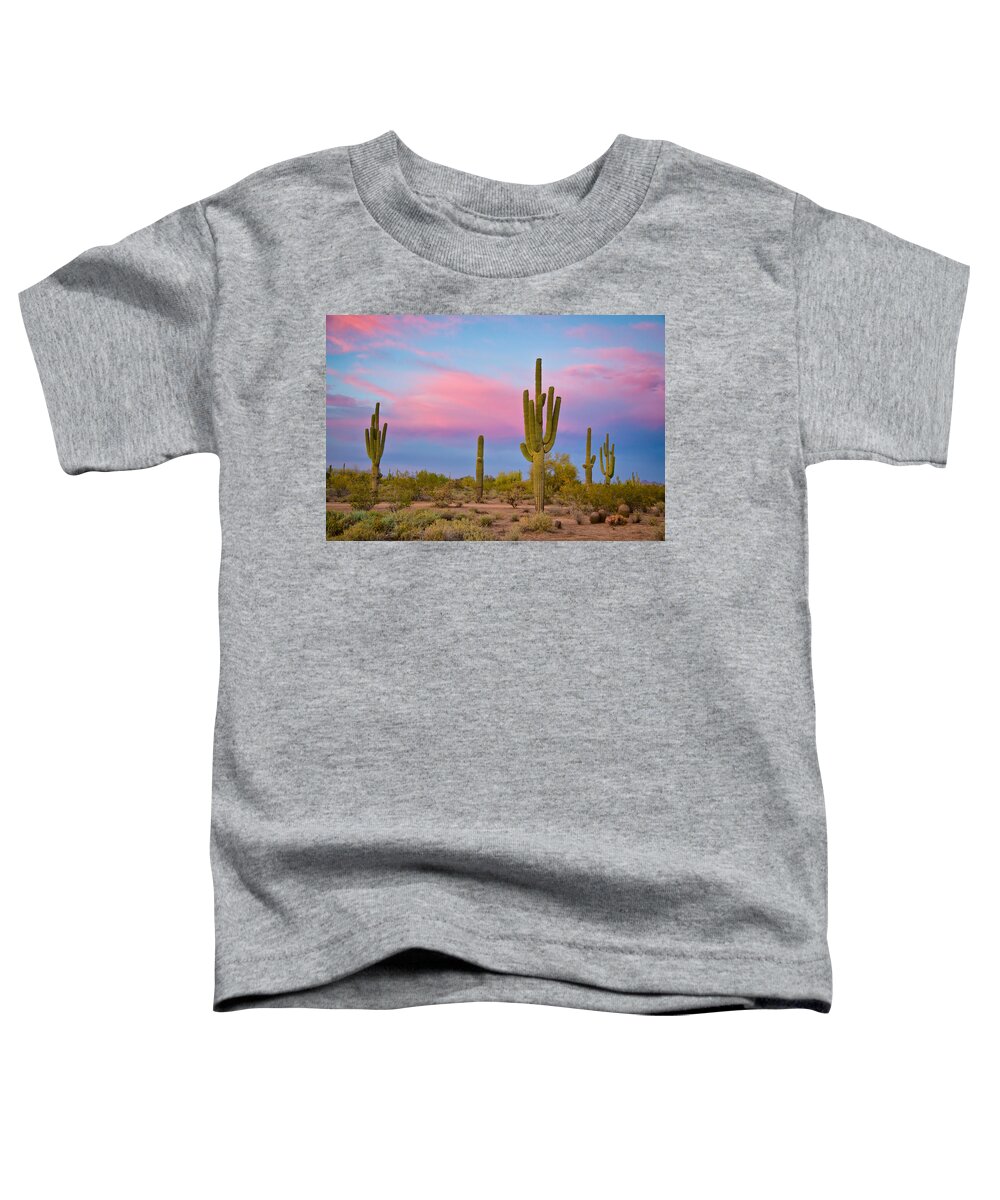 Saguaros Toddler T-Shirt featuring the photograph Southwest Desert Spring by James BO Insogna