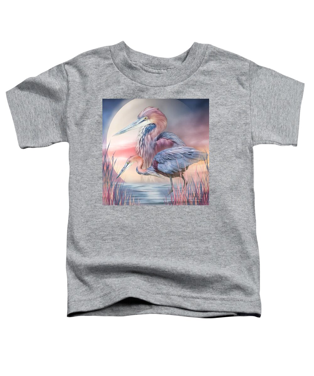 Heron Toddler T-Shirt featuring the mixed media Spirit Of The Heron by Carol Cavalaris