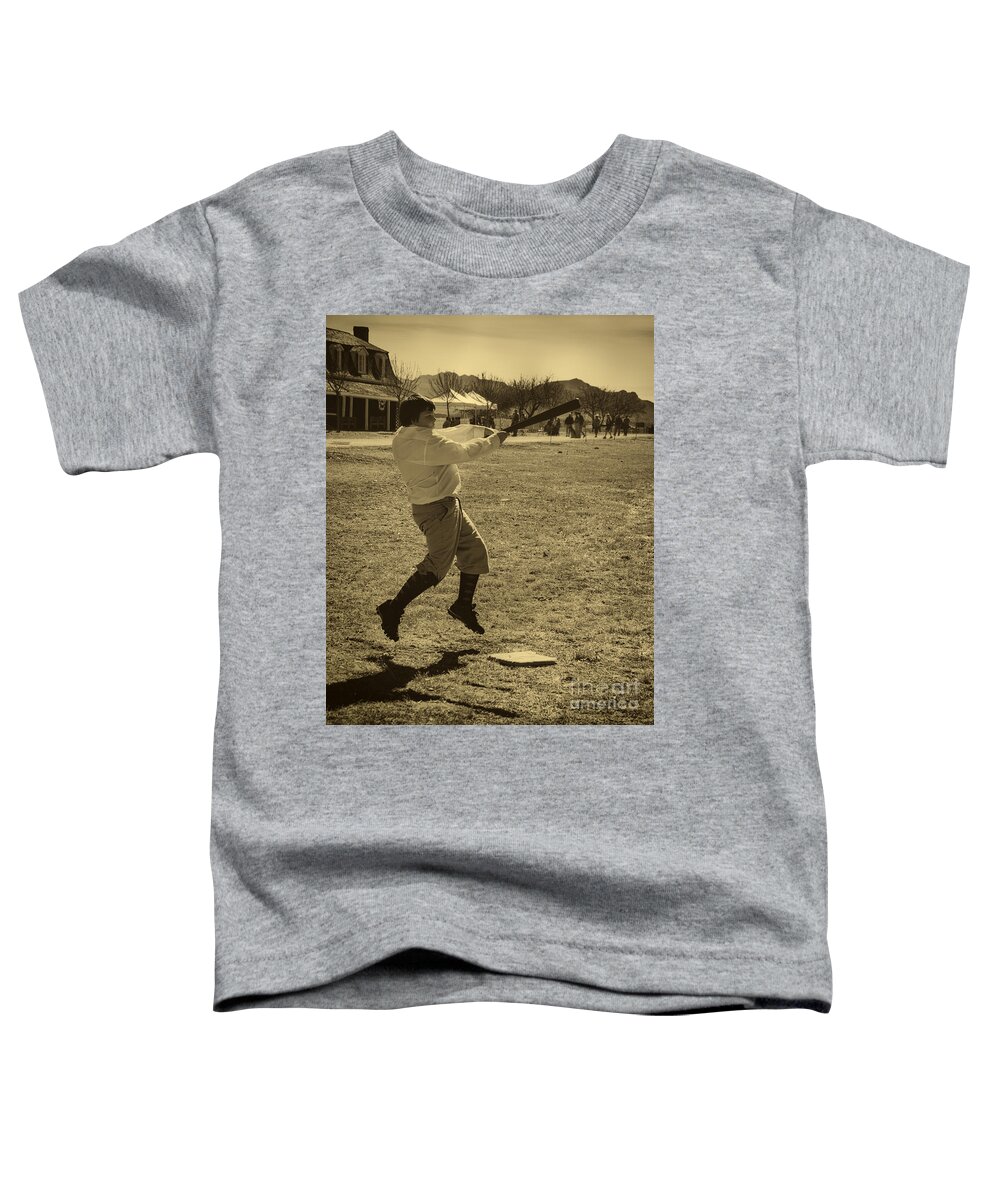 Spirited Vintage Baseball Toddler T-Shirt featuring the photograph Spirited Vintage Baseball by Priscilla Burgers