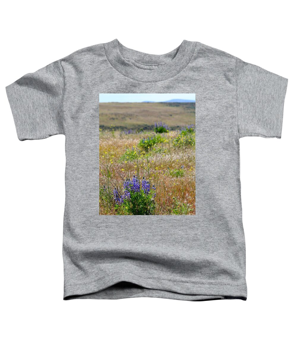 Lupines Toddler T-Shirt featuring the photograph Spring Lupines and Cheatgrass by Carol Groenen