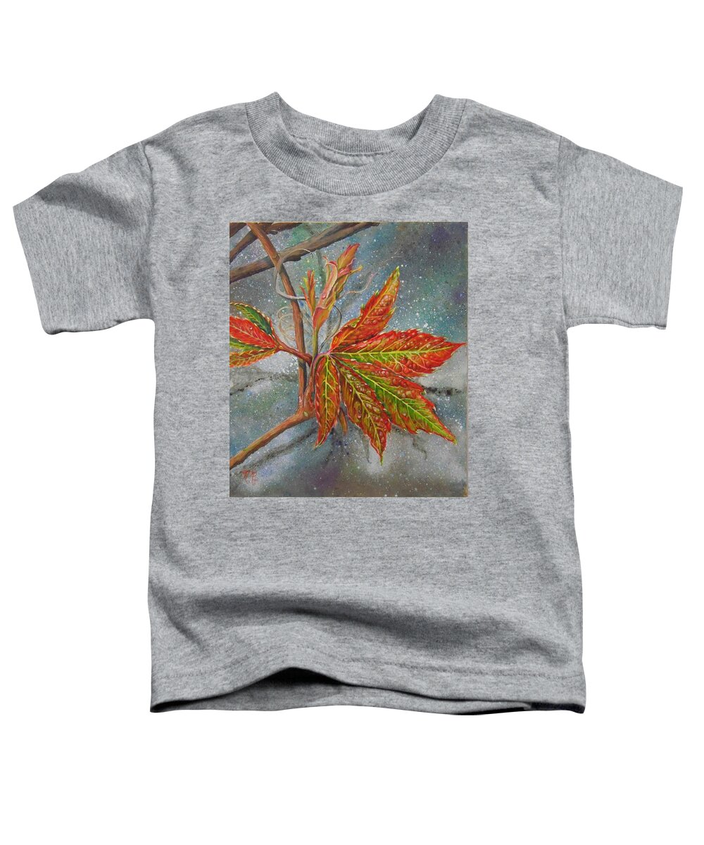 Shenandoah Toddler T-Shirt featuring the painting Spring Virginia Creeper by Nicole Angell