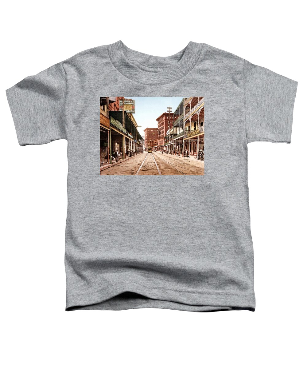Unknown Toddler T-Shirt featuring the digital art St Charles Street New Orleans 1900 by Unknown