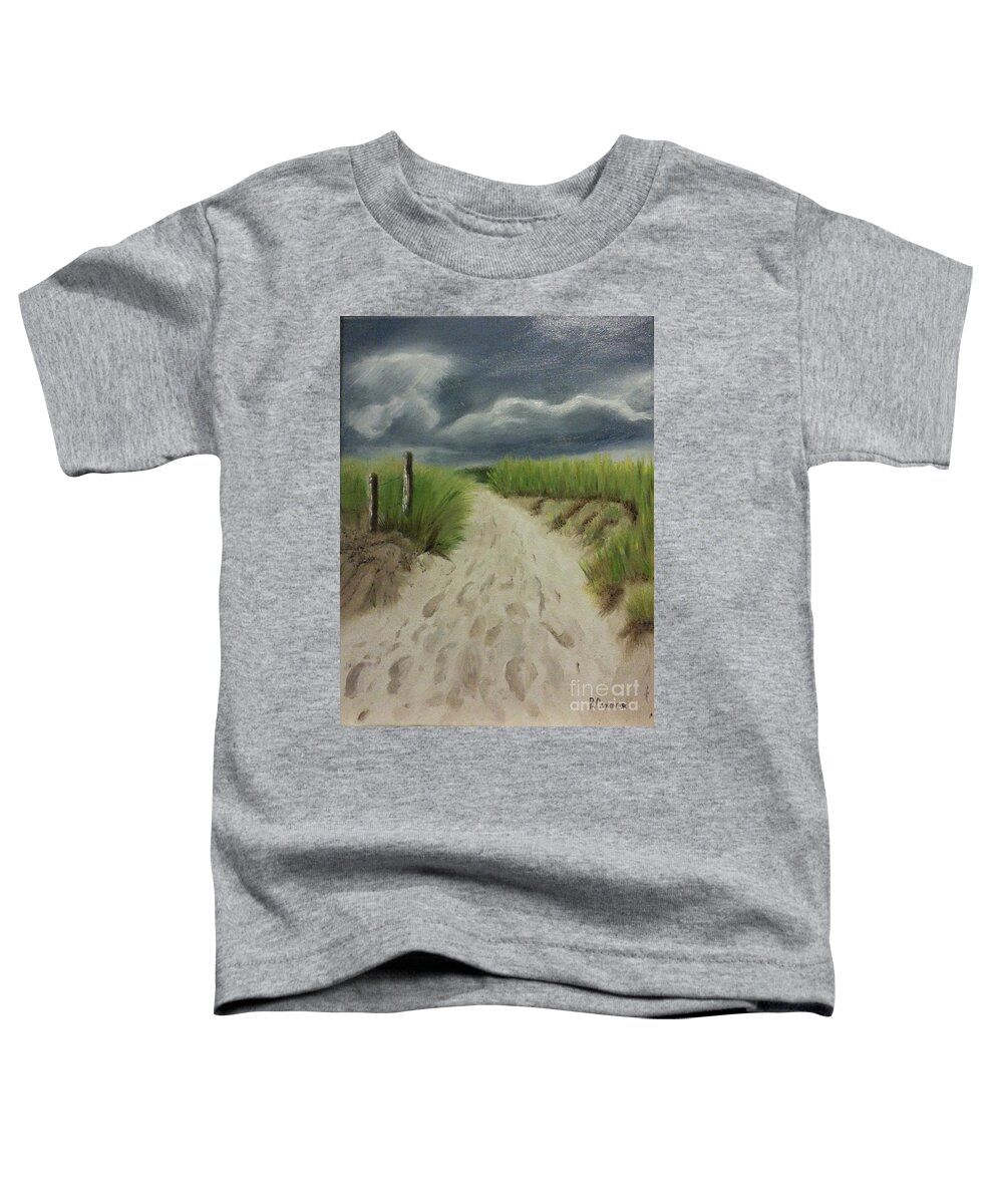 Beach Path Toddler T-Shirt featuring the painting Storm Coming by Bev Conover
