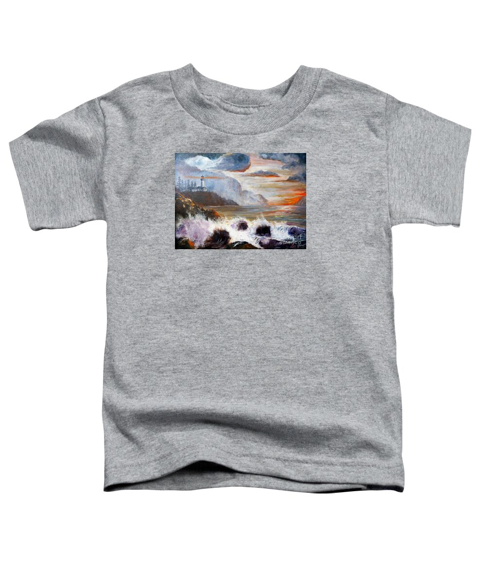 Ocean Painting Toddler T-Shirt featuring the painting Stormy Sunset by Lee Piper