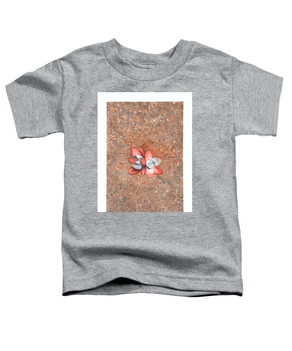 Landscape Toddler T-Shirt featuring the painting Succulent on the beach by Hilda Wagner