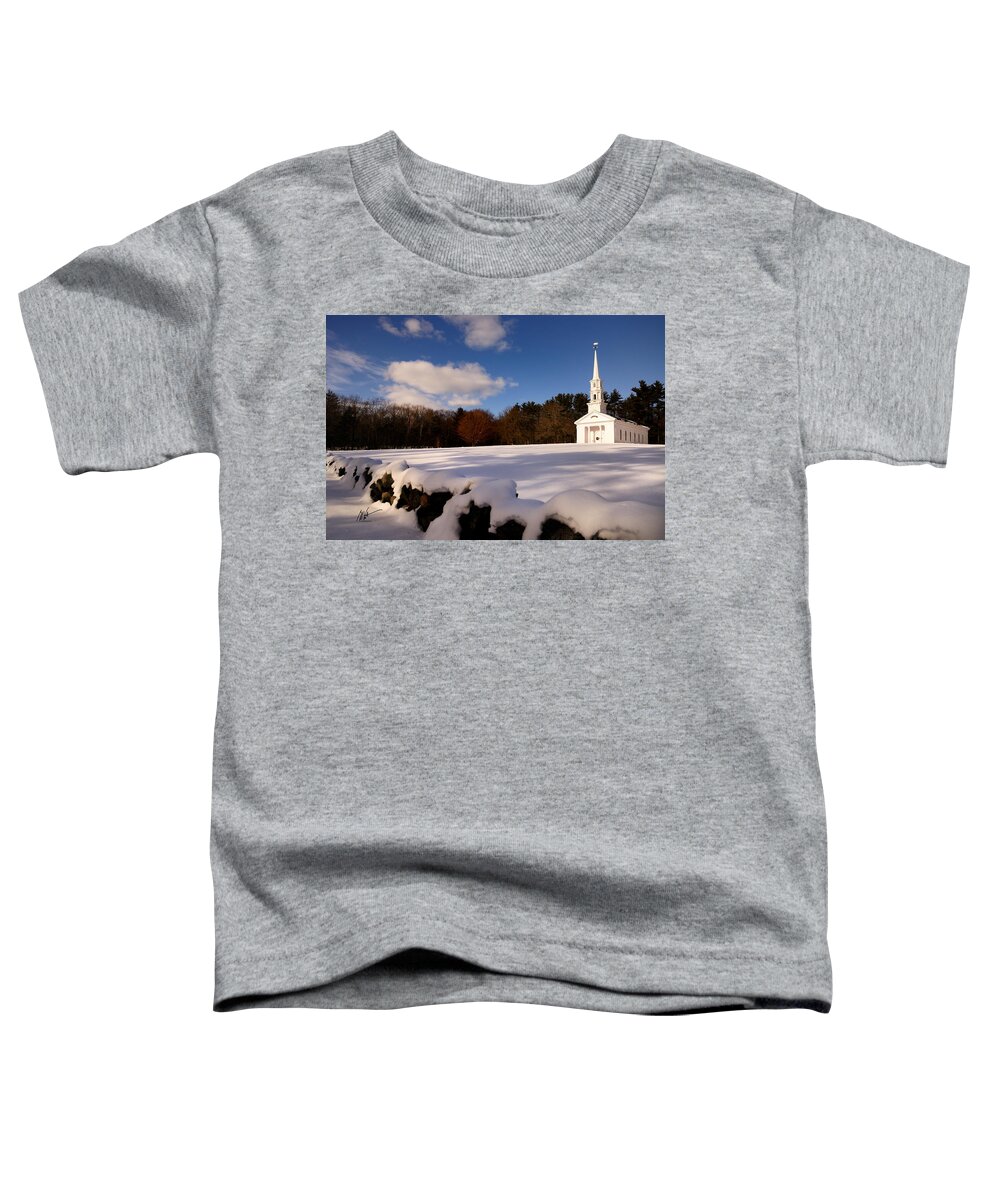 Sudbury Toddler T-Shirt featuring the photograph Sudbury Martha-Mary Chapel Winter Covering by Mark Valentine