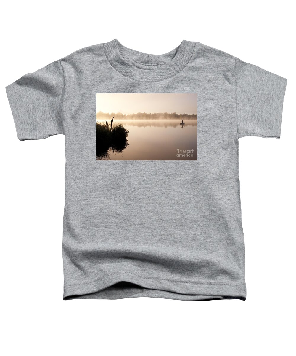 Lake Cassidy Toddler T-Shirt featuring the photograph Sunrise Lake Cassidy With Fishermen by Jim Corwin