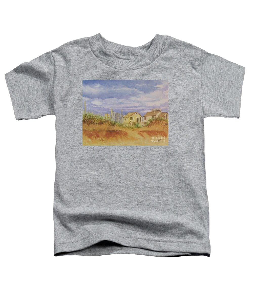 Landscape Toddler T-Shirt featuring the painting Sunset Nantucket Beach by Carol Flagg