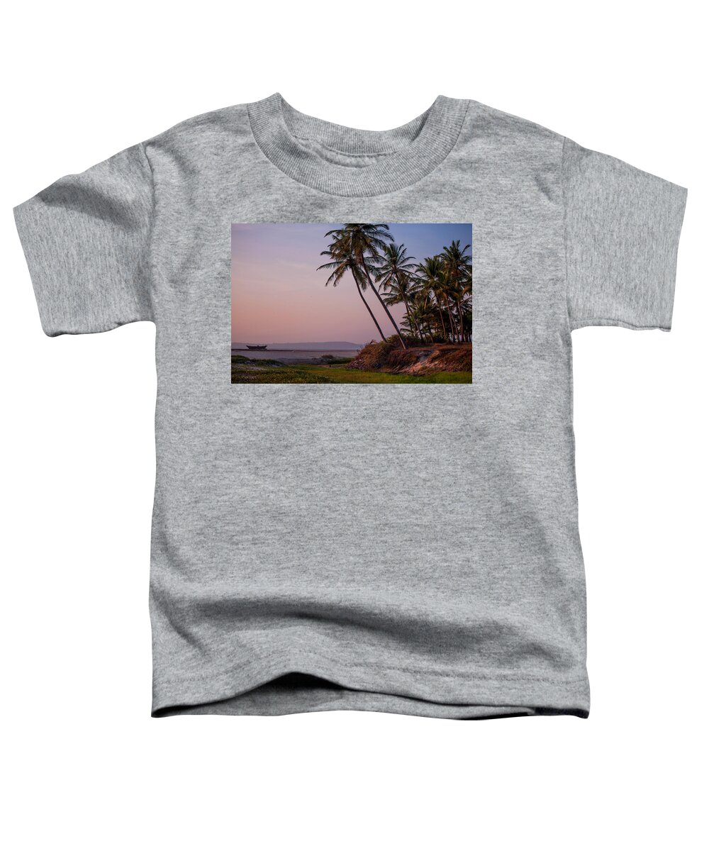 Jenny Rainbow Fine Art Photography Toddler T-Shirt featuring the photograph Sunset over the Goan Beach. India by Jenny Rainbow