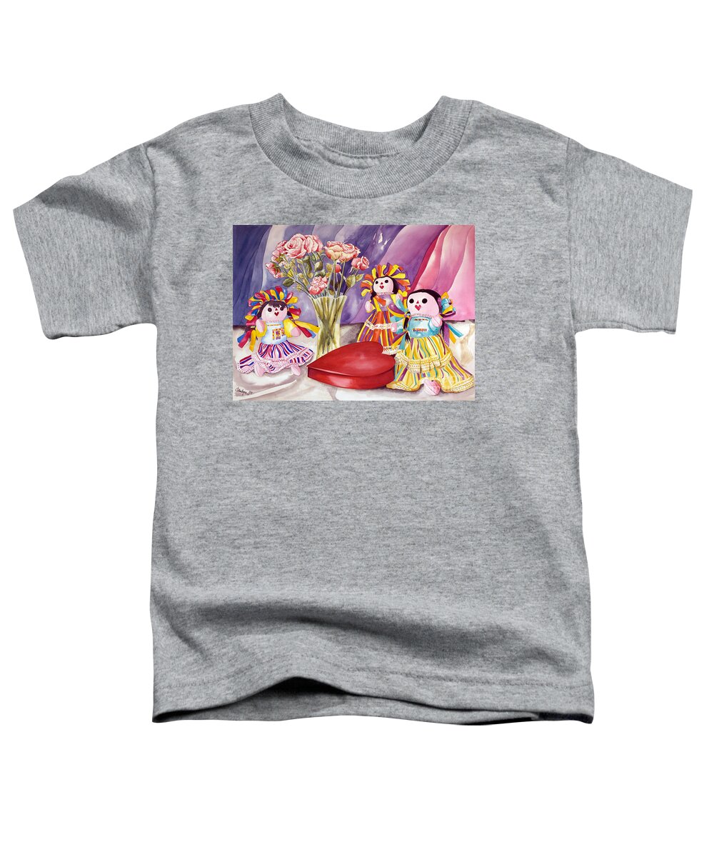 Girls Toddler T-Shirt featuring the painting Sweets for the sweet by Kandyce Waltensperger