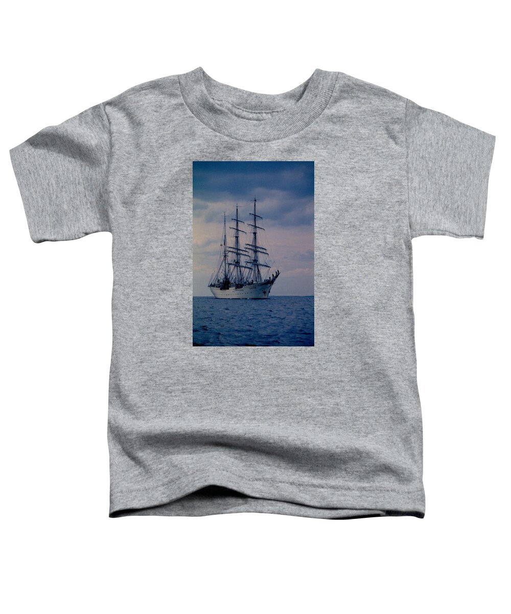 Tovarich Toddler T-Shirt featuring the photograph Tall Ship Tovarich by Lin Grosvenor