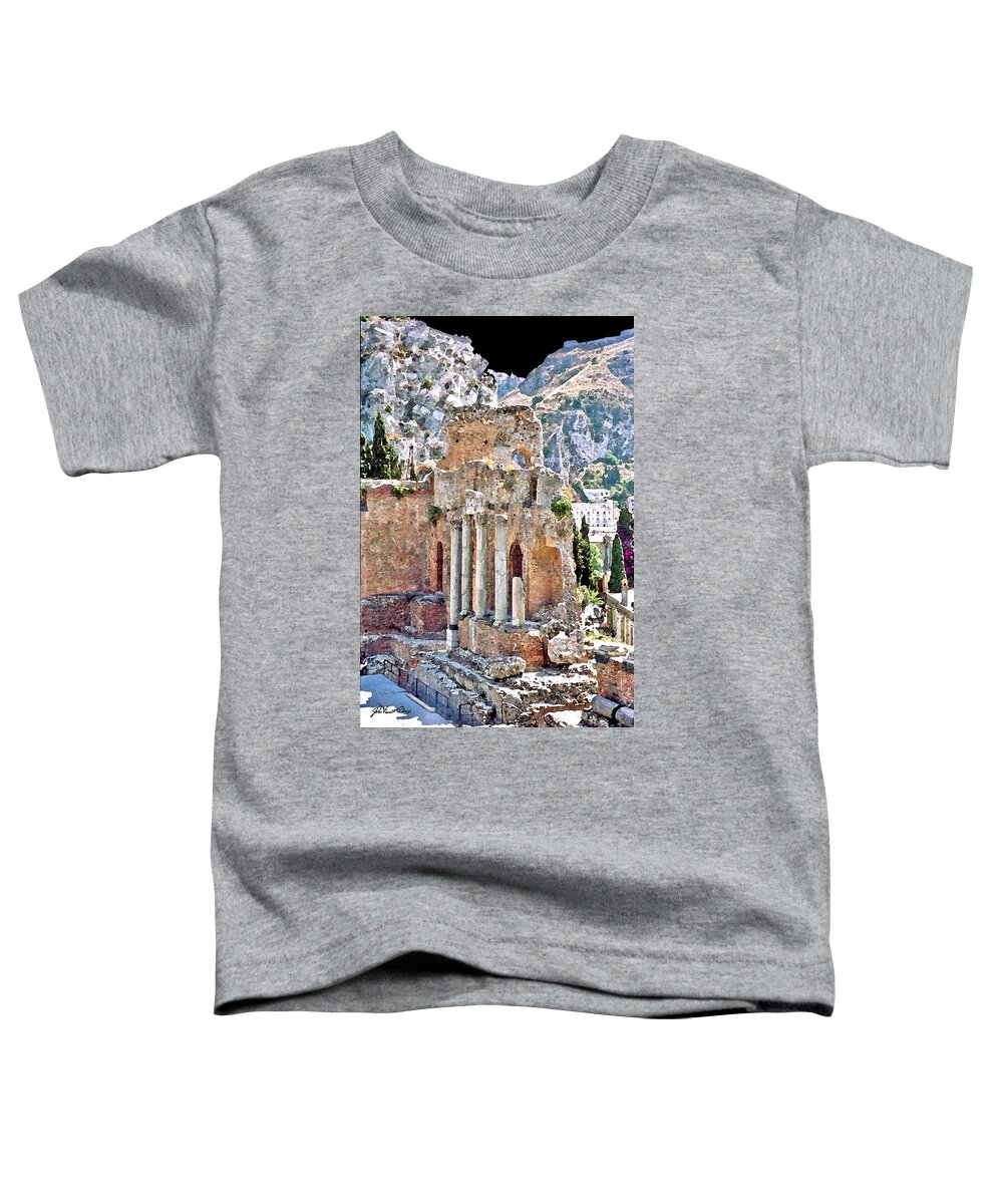 Taormina Toddler T-Shirt featuring the digital art Taormina Amphitheater by John Vincent Palozzi