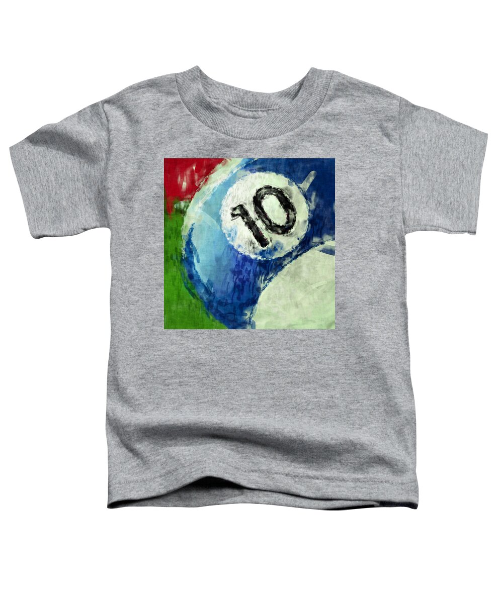Ten Toddler T-Shirt featuring the digital art Ten Ball Billiards Abstract by David G Paul