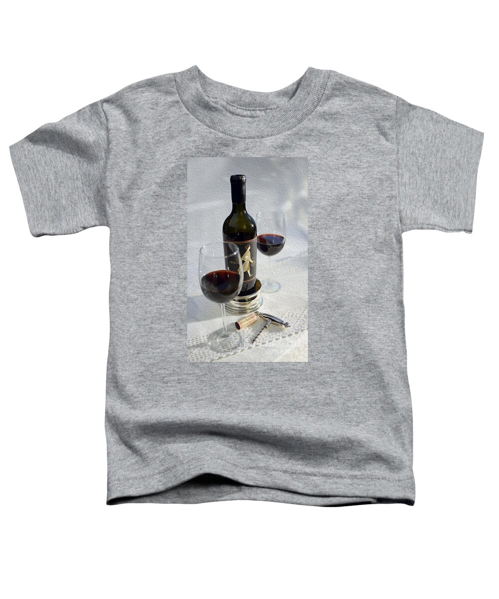Dom Perignon On Silver Oak Toddler T-Shirt featuring the mixed media The Advocate Painting by Jon Neidert