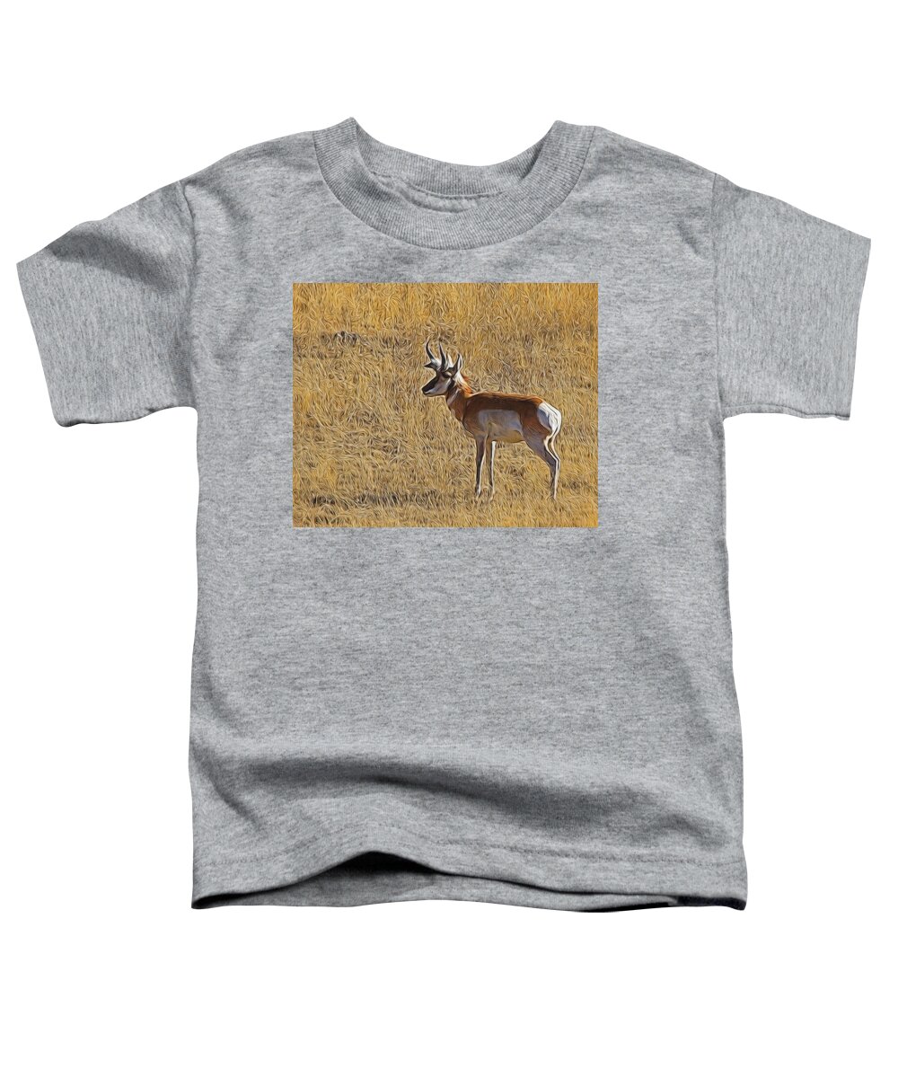 Animals Toddler T-Shirt featuring the digital art The Antelope 3 Digital Art by Ernest Echols