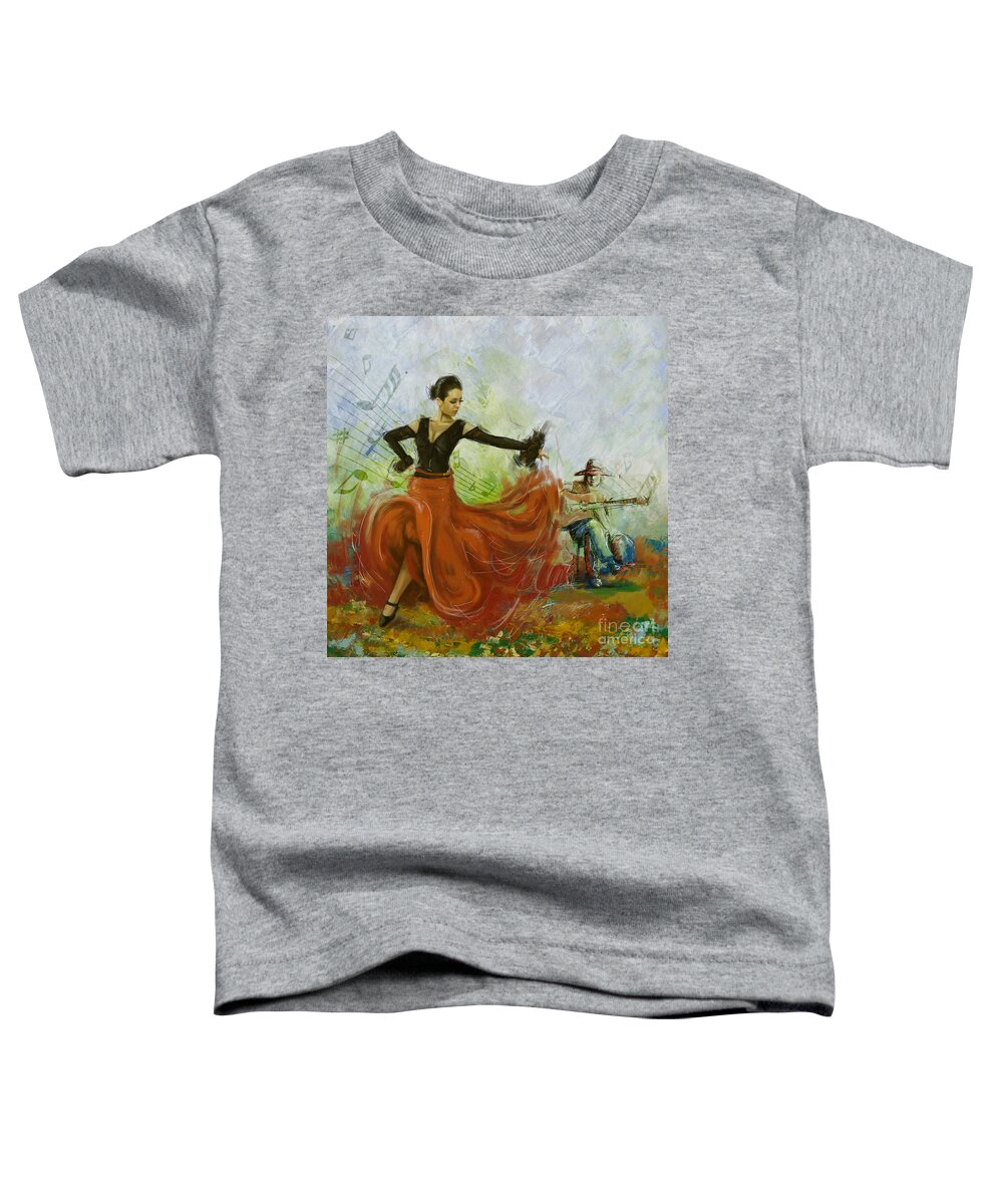 Jazz Framed Prints Toddler T-Shirt featuring the painting The beauty of music and dance by Corporate Art Task Force