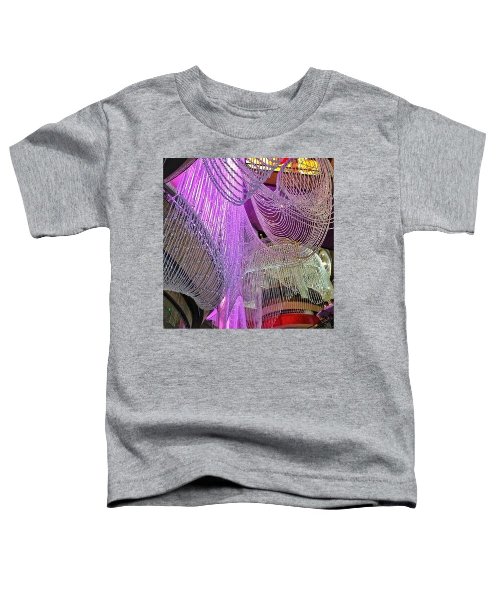 Allshots_ Toddler T-Shirt featuring the photograph The Chandelier Bar, Cosmopolitan Hotel by Anna Porter