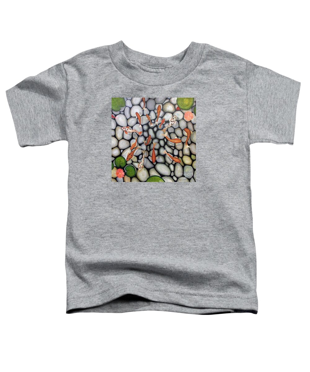 Fish Toddler T-Shirt featuring the painting The fish pond by John Stuart Webbstock