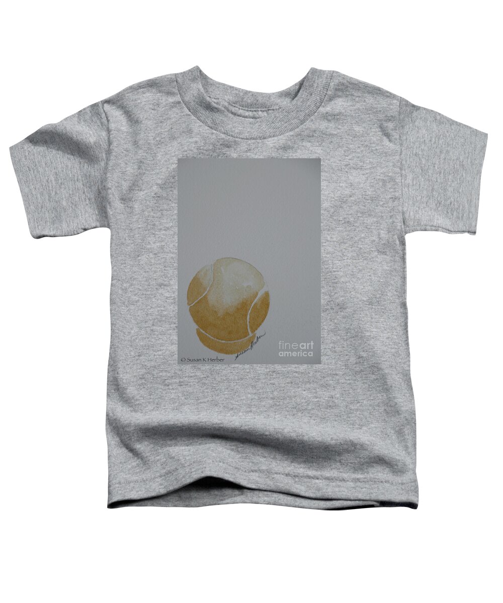 Tennis Ball Toddler T-Shirt featuring the painting The Golden One by Susan Herber