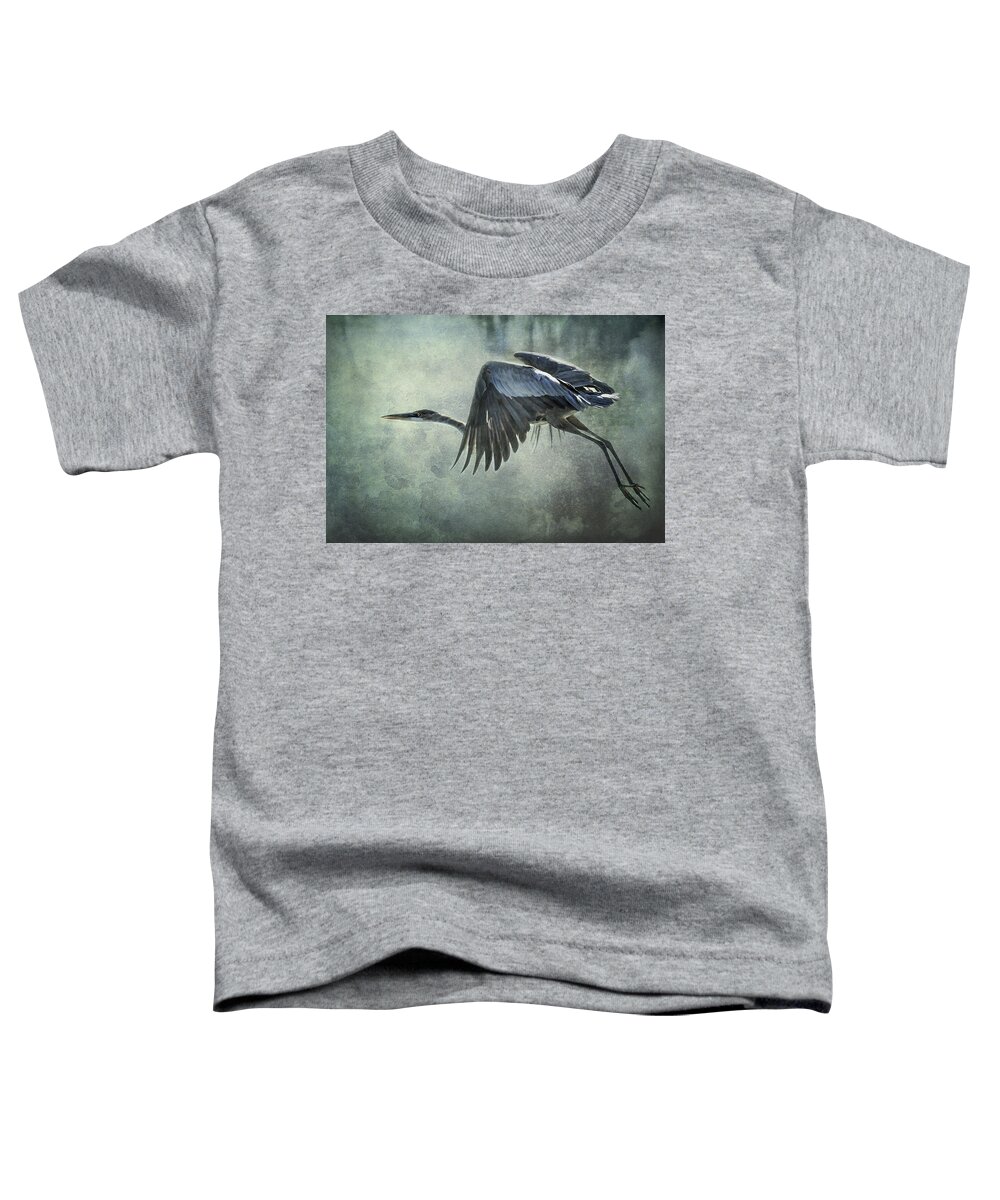 Great Blue Heron Toddler T-Shirt featuring the photograph The Great Blue Heron by Saija Lehtonen